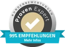 ProvenExpert: 99 % Empfehlungen