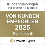 ProvenExpert: Von Kunden empfohlen 2025
